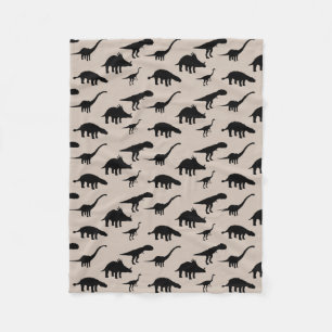 Cool Dino Dinosaurs Silhouettes Fleece Blanket