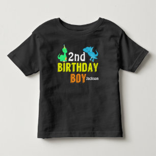 Cool Dinosaur Birthday Boy Party Custom Toddler T-shirt