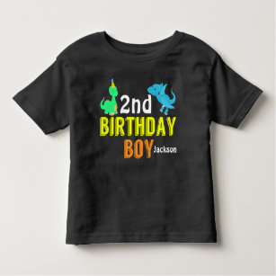 Cool Dinosaur Birthday Boy Party Custom Toddler T-shirt