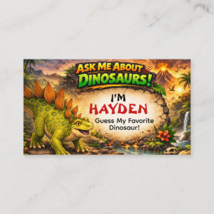 Cool Dinosaur Calling Card for Older Kids