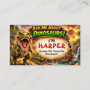 Cool Dinosaur Calling Card for Older Kids