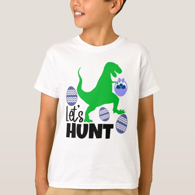 cool dinosaur Easter egg hunt T-Shirt (Front)