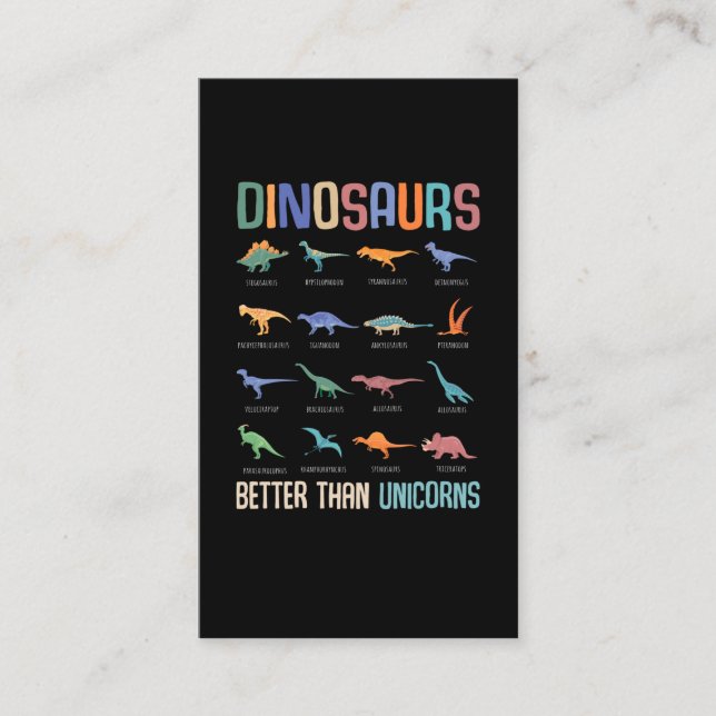 Cool Dinosaur Fan Dino Boys Trex Business Card (Front)