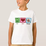 Cool Dinosaur Kids T-Shirt<br><div class="desc">Peace Love Dinosaurs. I love dinosaurs and paleontology. A cute dinosaur children's tee.</div>
