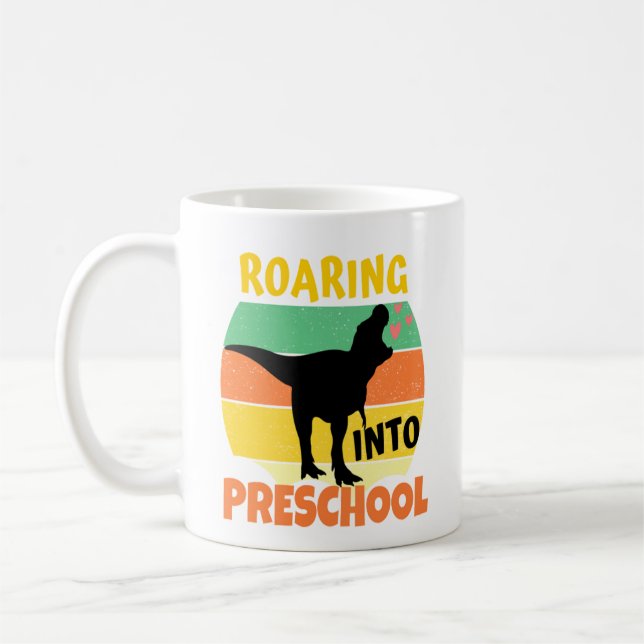 COOL DINOSAUR - ROARING INTO PRESCHOOL COFFEE MUG (Left)