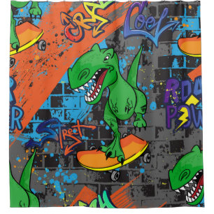 Cool Dinosaur Skateboard Seamless Pattern