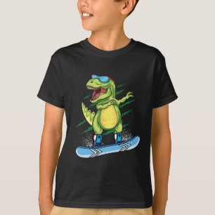 Cool Dinosaur Snowboarding Skiing Dabbing T Rex Sn T-Shirt