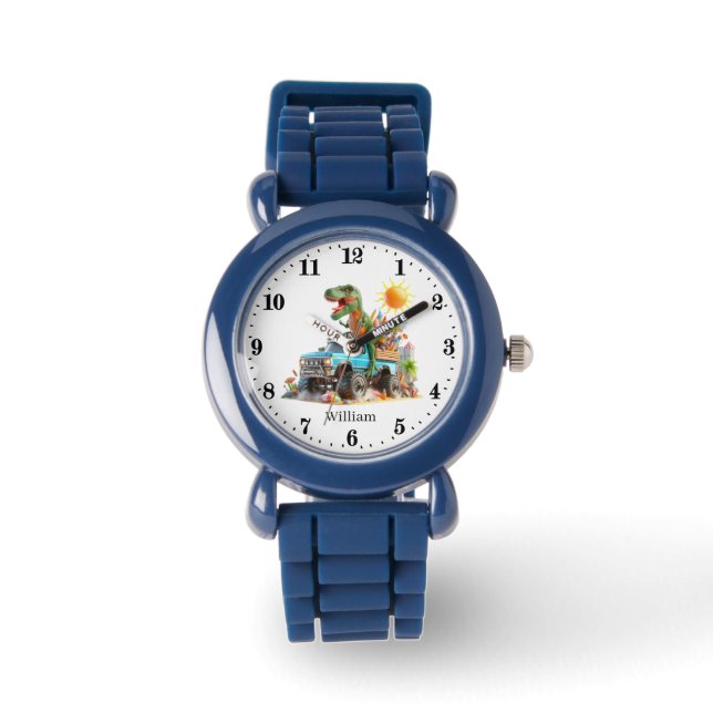 Cool Dinosaur Truck add name Watch (Front)