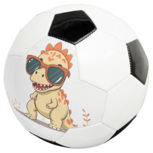 Cool Dinosaur with Sunglasses Funny Cute Kids' T-R Soccer Ball