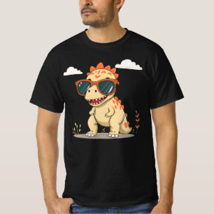 Cool Dinosaur with Sunglasses Funny Cute Kids' T-R T-Shirt