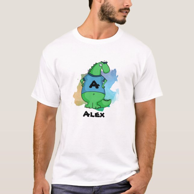 Cool Dinosaur With Your Name T-Shirt (Front)