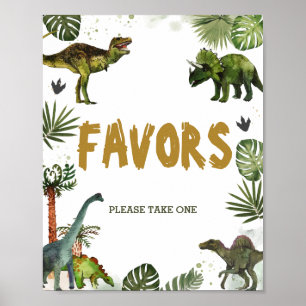 Cool Dinosaurs Jurassic Birthday Party Favours Sig Poster