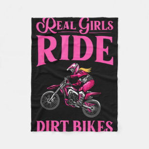 Cool dirt bike art for women girls motocross fleece blanket