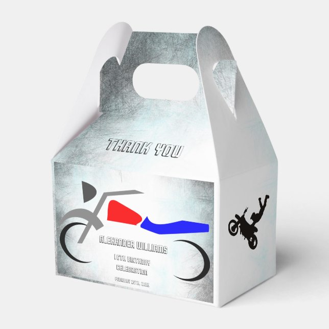 Cool Dirt Bike Masculine 16th Birthday  Favor Box (Front Side)