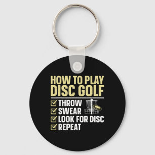 Cool Disc Golf Art For Men Women Kids Golfer Disc  Keychain