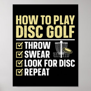 Cool Disc Golf Art For Men Women Kids Golfer Disc  Poster