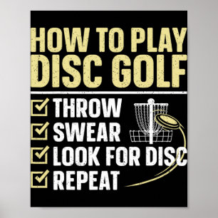 Cool Disc Golf Art For Men Women Kids Golfer Disc Poster