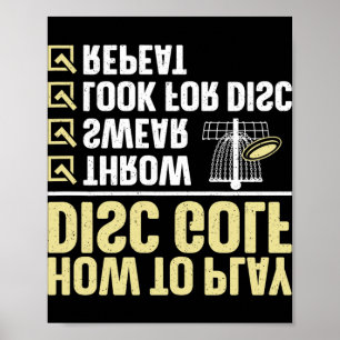 Cool Disc Golf Art For Men Women Kids Golfer Disc Poster