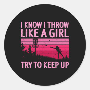 Cool Disc Golf Design For Women Girls Disc Golf Pl Classic Round Sticker