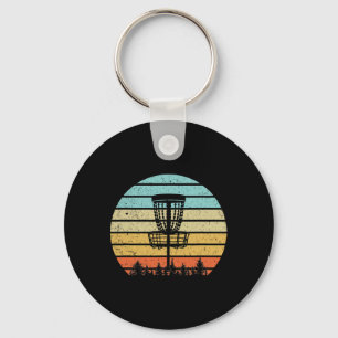 Cool Disc Golf Shirt Retro Style Vintage Disc Golf Keychain
