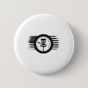 Cool Disc Golf Sport Usa Grunge Flag - Disc Golf 2 Inch Round Button