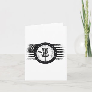 Cool Disc Golf Sport Usa Grunge Flag - Disc Golf Card