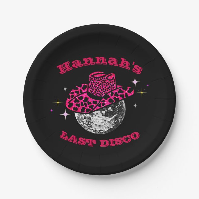  Cool Disco Cowgirl  Bachelorette Party   Paper Pl Paper Plate (Front)