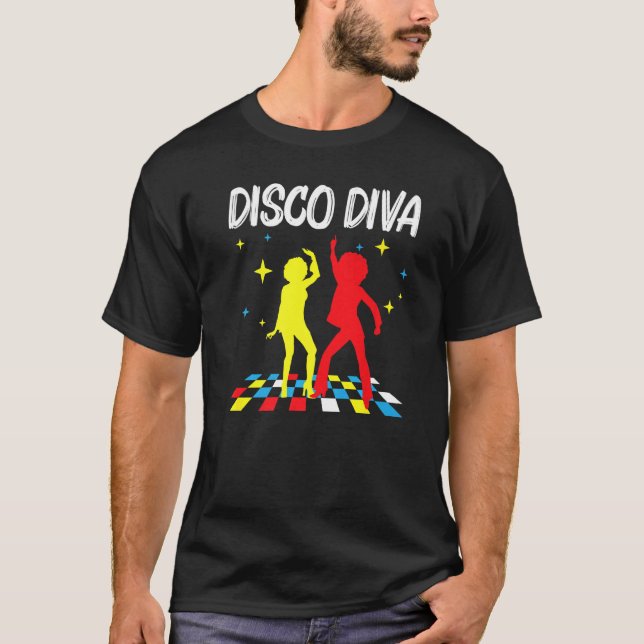 Cool Disco For Women Mom 70s 80s Nightclub Music D T-Shirt (Front)