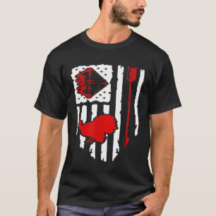 Cool Distressed American Flag Archery Turkey Bow H T-Shirt