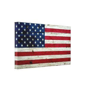 Cool Distressed American Flag Wood Rustic Canvas Print