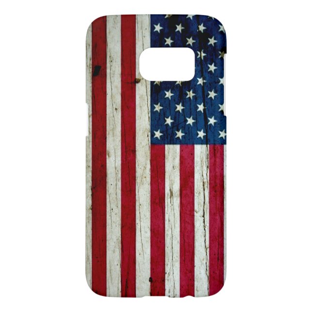 Cool Distressed American Flag Wood Rustic Case-Mate Samsung Galaxy Case (Back)