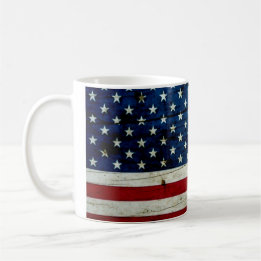 Cool Distressed American Flag Wood Rustic Coffee Mug