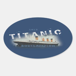 Cool Distressed Custom Text Titanic Oval Sticker