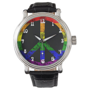 Cool Distressed Rainbow flag Peace Watch