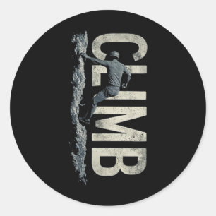 Cool Distressed Rock Climbing Art For Climbers Vin Classic Round Sticker