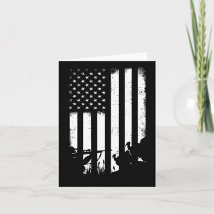 Cool Distressed Vintage Usa Flag Turkey Hunting  Card