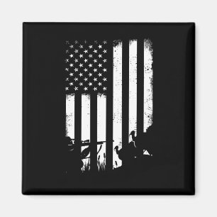 Cool Distressed Vintage Usa Flag Turkey Hunting Magnet