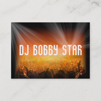 cool dj blue dancing crowd business card