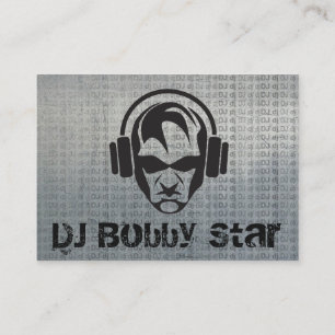 Cool dj face logo metalic business card