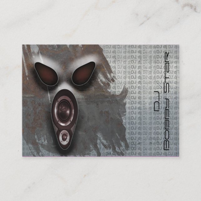 Cool dj metalic scream business card (Front)