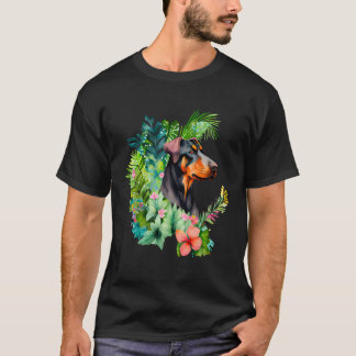 Cool Doberman Art Painting Graphic Colorful Fun Do T-Shirt