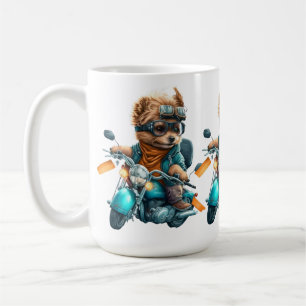 Cool dog biker, cute Yorkshire terrier dog driver Coffee Mug