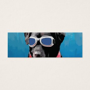 Cool Dog Black Lab Red Bandana Blue Goggles