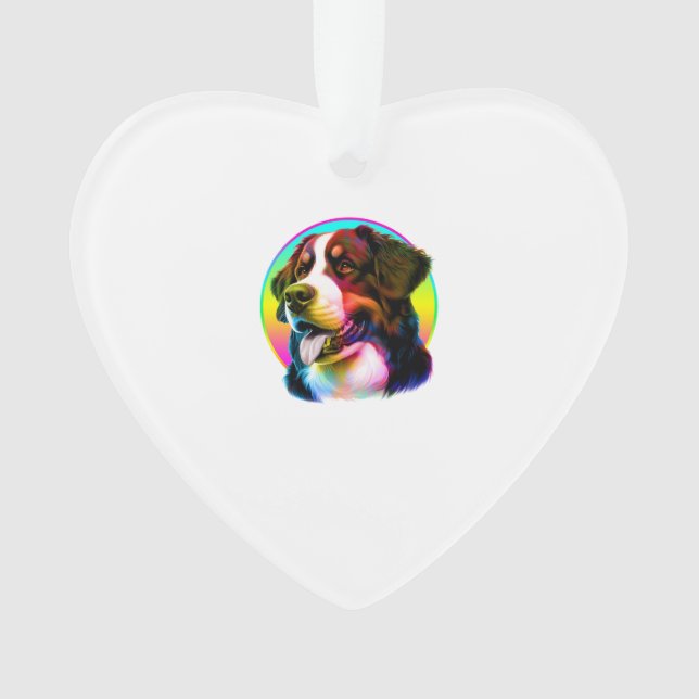 COOL DOG COLORFUL RAINBOW ORNAMENT (Front)