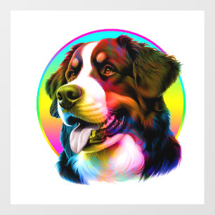 COOL DOG COLORFUL RAINBOW WINDOW CLING