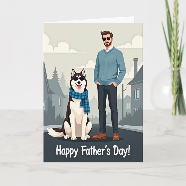 Cool Dog Fathers Day Picture Card (Front)