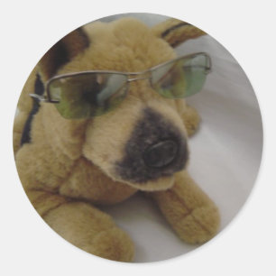 Cool Dog in Sunglasses Classic Round Sticker