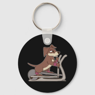 Cool Dog Loves Workout Keychain