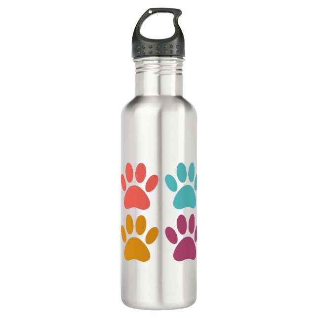 Cool Dog Paw Prints 710 Ml Water Bottle (Front)