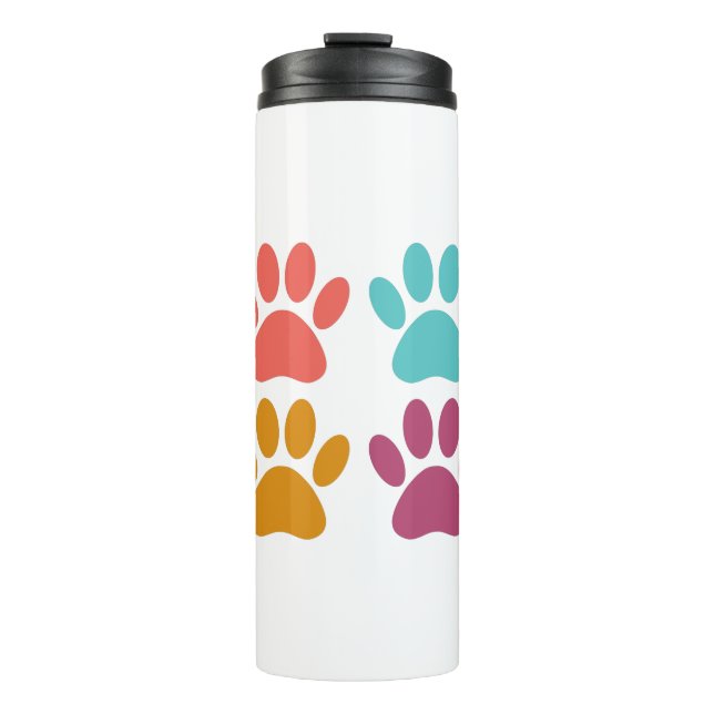 Cool Dog Paw Prints Thermal Tumbler (Front)